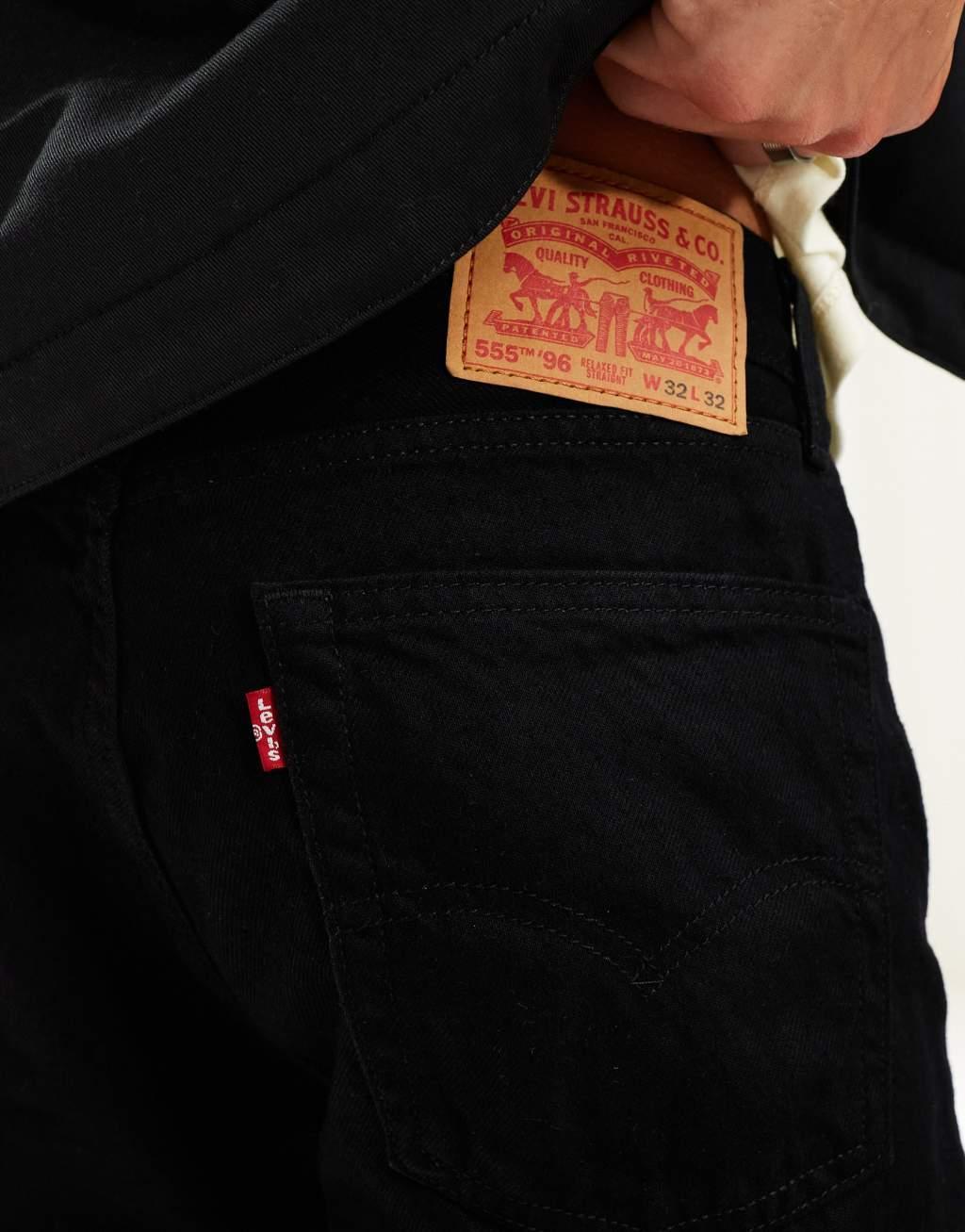 Levi's 555 '96 relaxed straight fit jeans in black Product Image