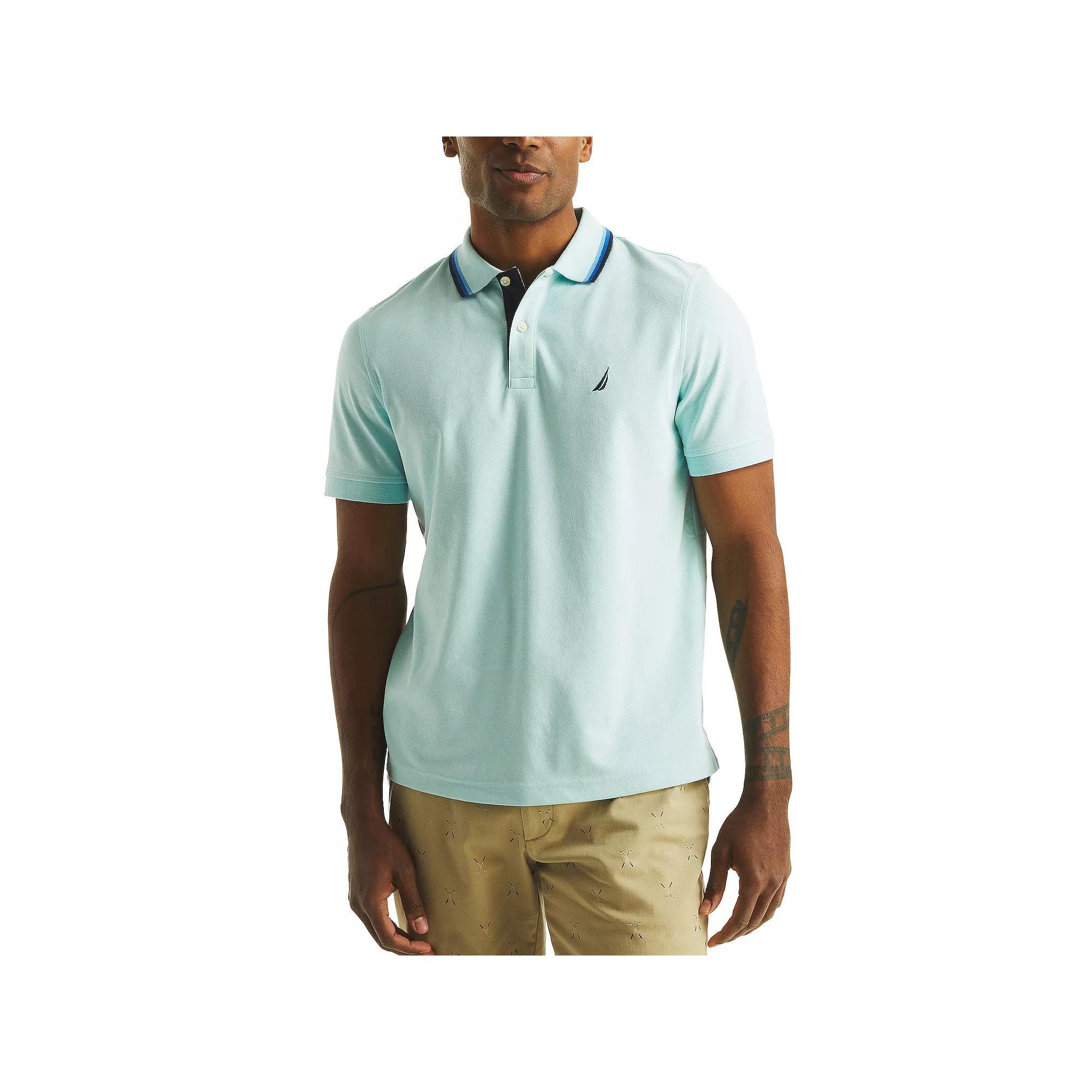 Men's Nautica Classic Fit Interlock Polo, Size: XL, Seawater Blue Product Image