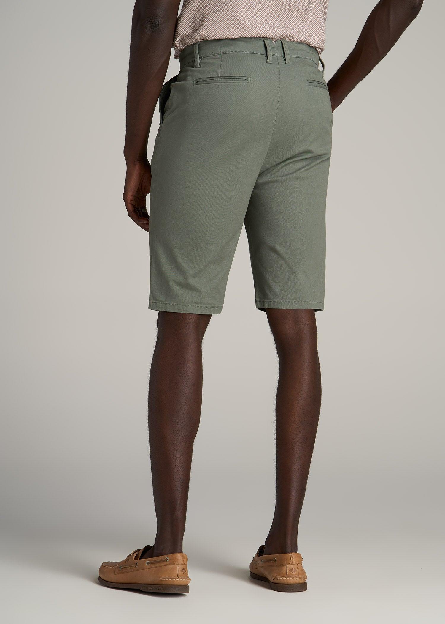 Chino Shorts for Tall Men in Fatigue Green Product Image