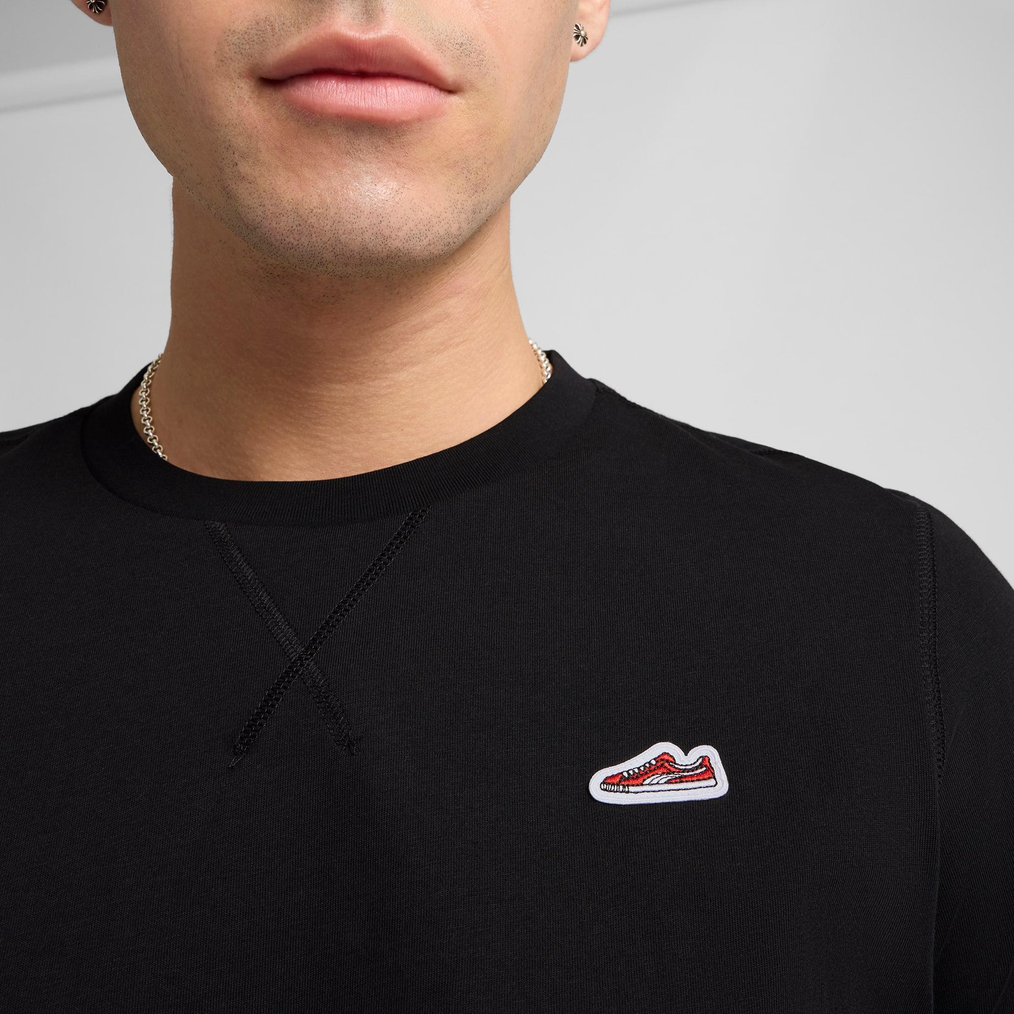 WARDROBE ESSENTIALS Suede Logo Men's Tee Product Image