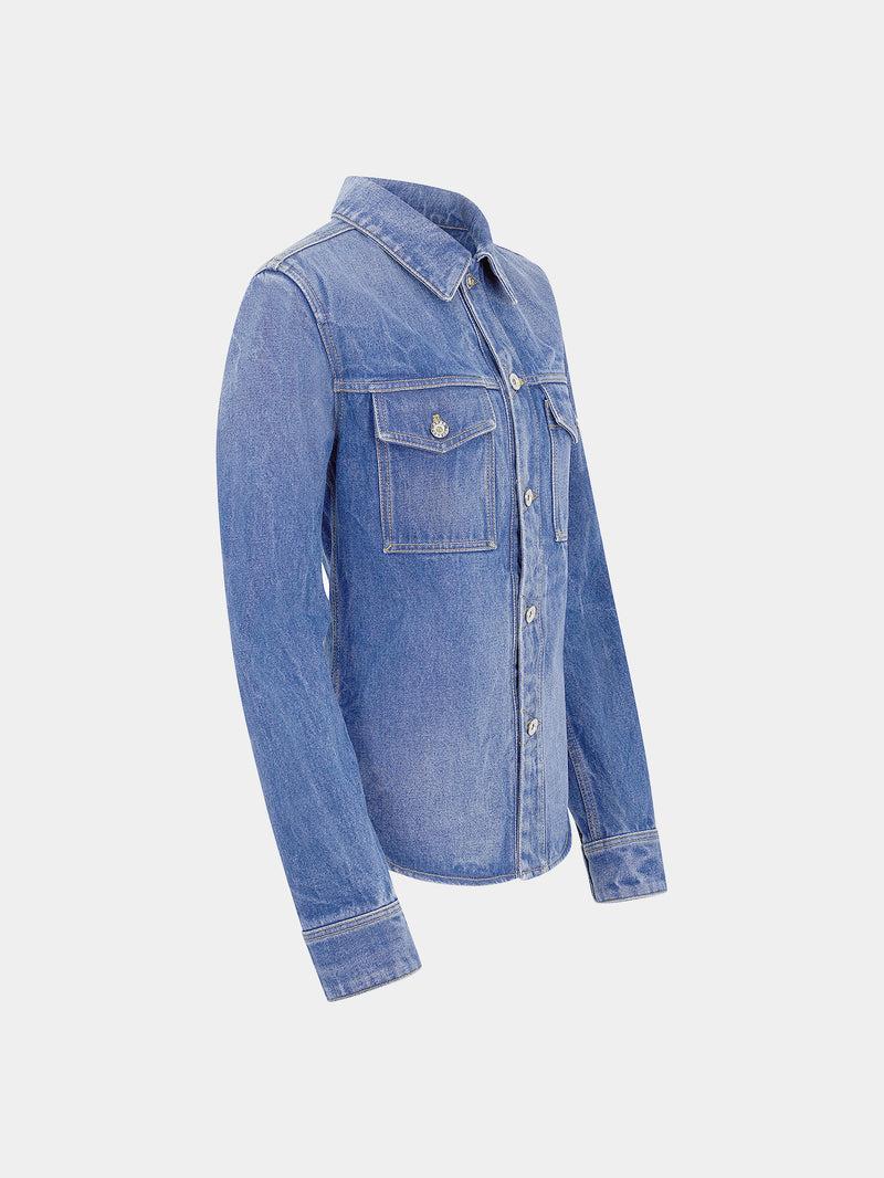 Denim shirt with 1969 metal discs details Product Image