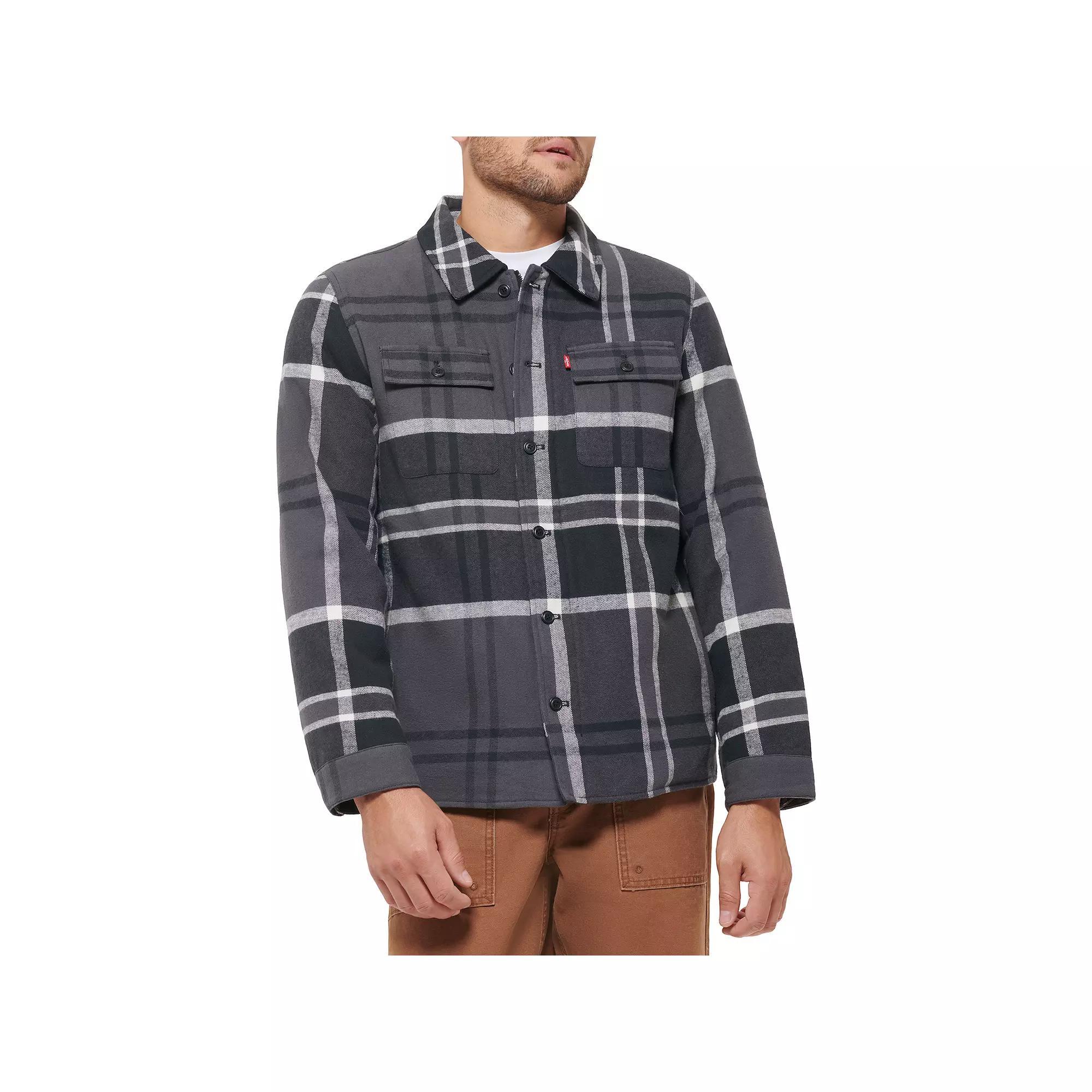 Mens Levis Quilted-Lined Shirt Jacket Bitter Brown Plaid Product Image