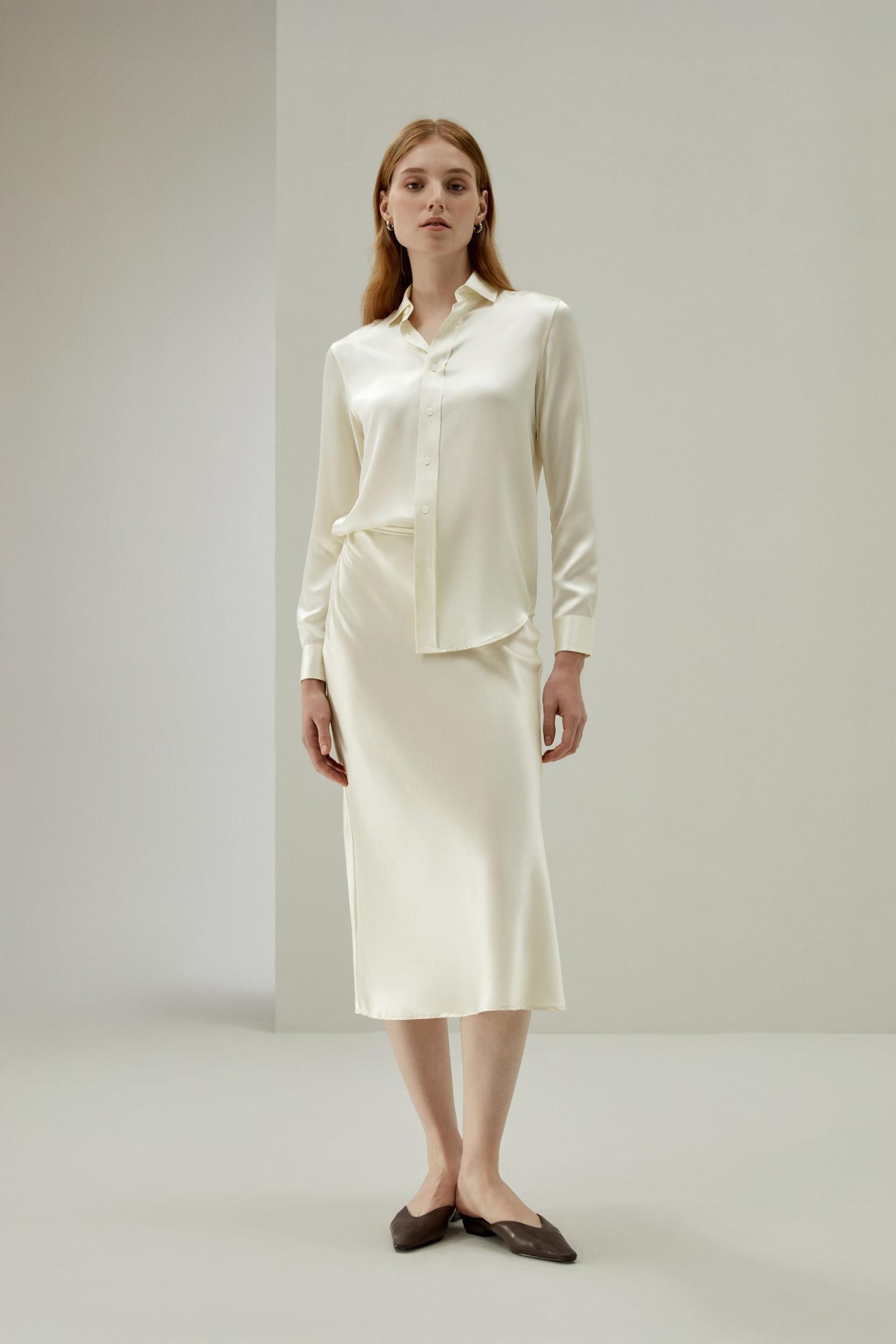 Minimalist Aesthetic Silk Poppy Skirt Product Image