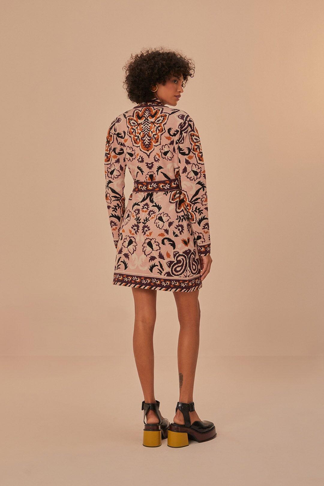 Glam Tapestry Knit Wrap Dress, GLAM TAPESTRY BURGUNDY / L Product Image
