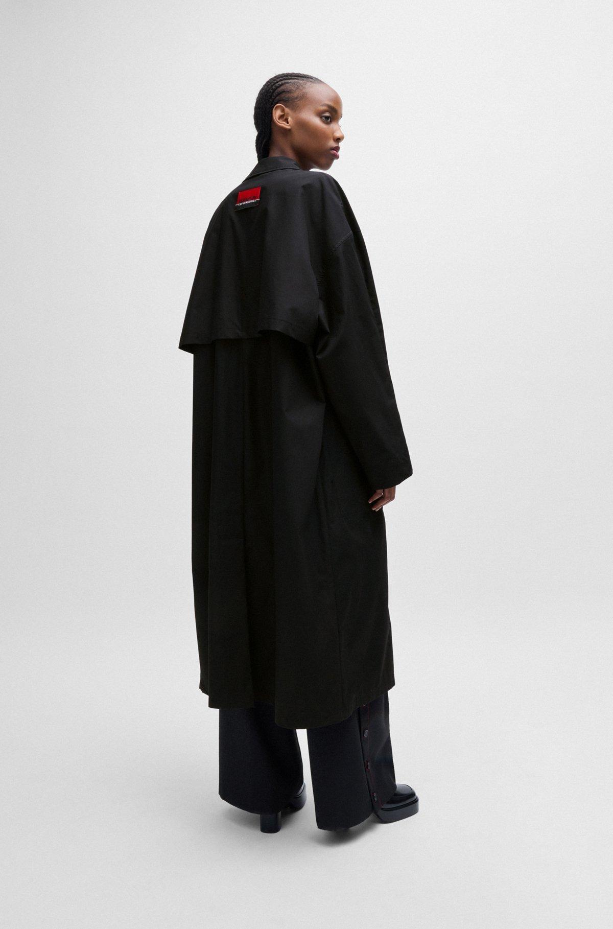 HUGO x Les Benjamins trench coat with beaded rose brooch Product Image