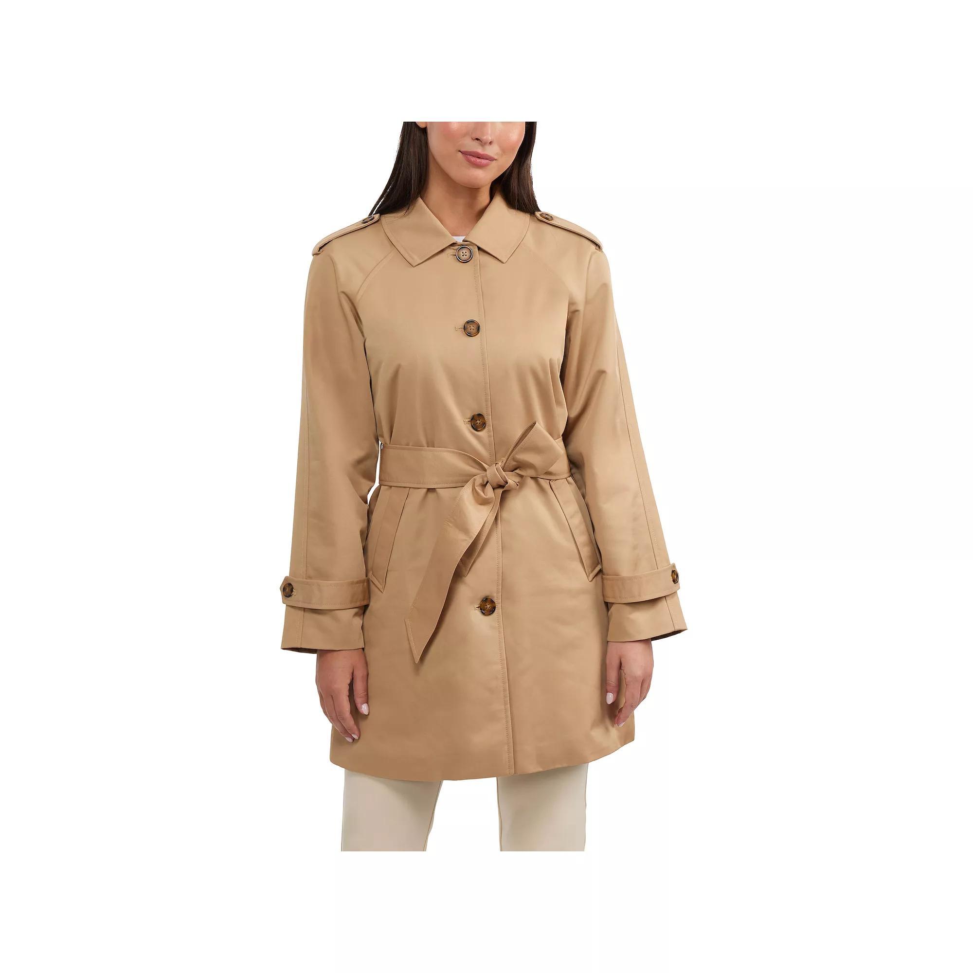 Women's Ellen Tracy Classic Trench Coat, Size: Small, Black Product Image