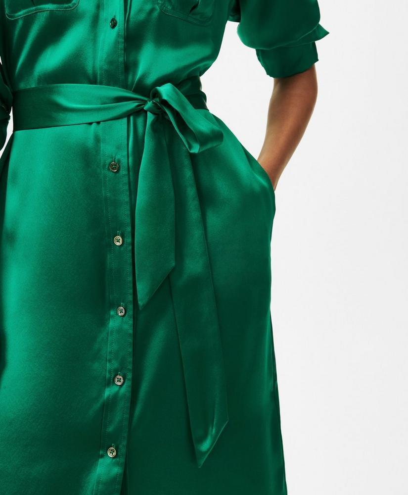 Relaxed Utility Shirt Dress in Washable Silk Product Image