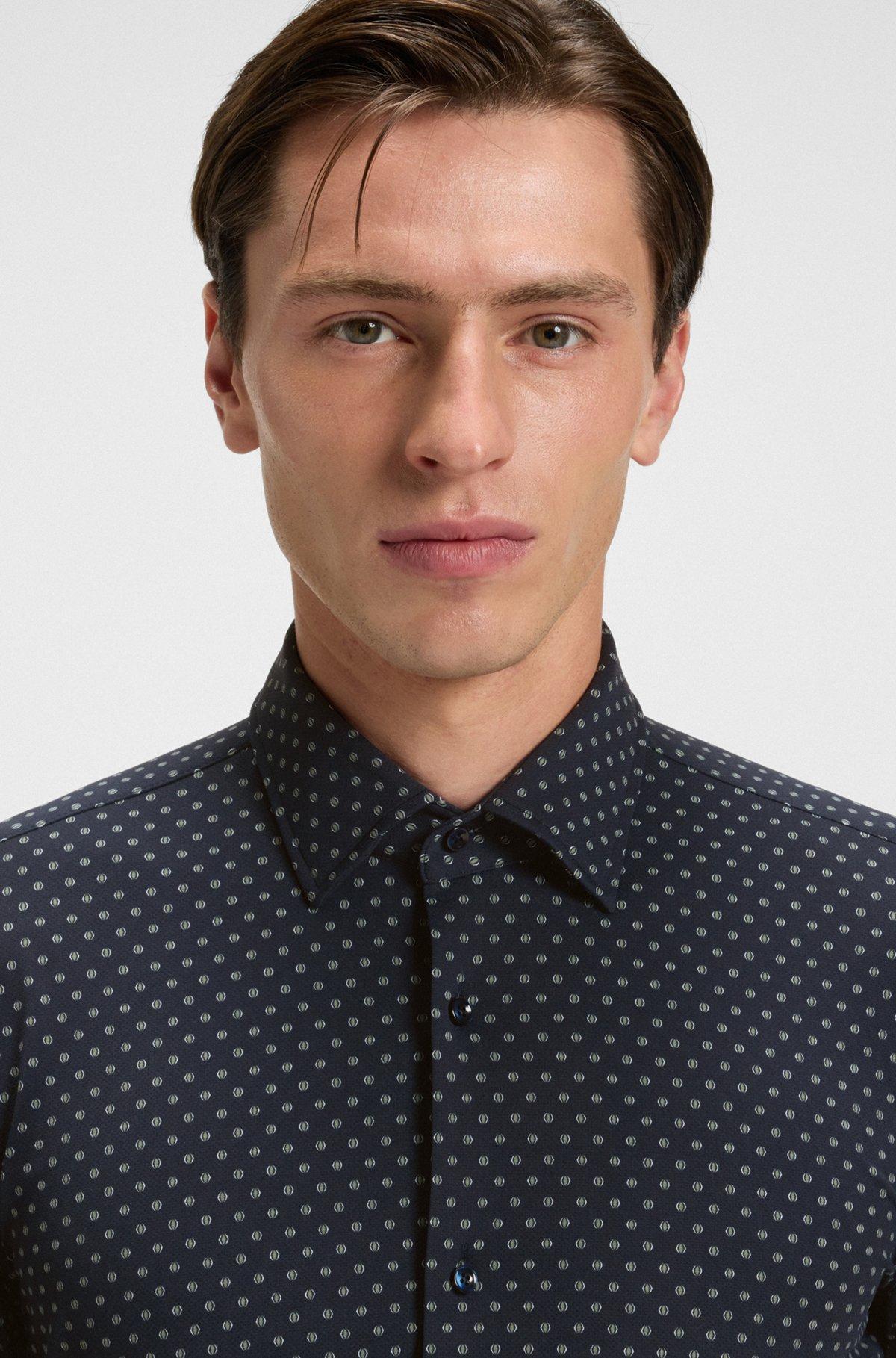 BOSS - Slim-fit shirt in Italian-made performance-stretch fabric - Light Green Product Image