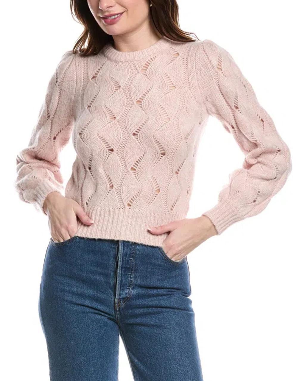 REBECCA TAYLOR Alpaca Chainette Sweater In Pink Product Image