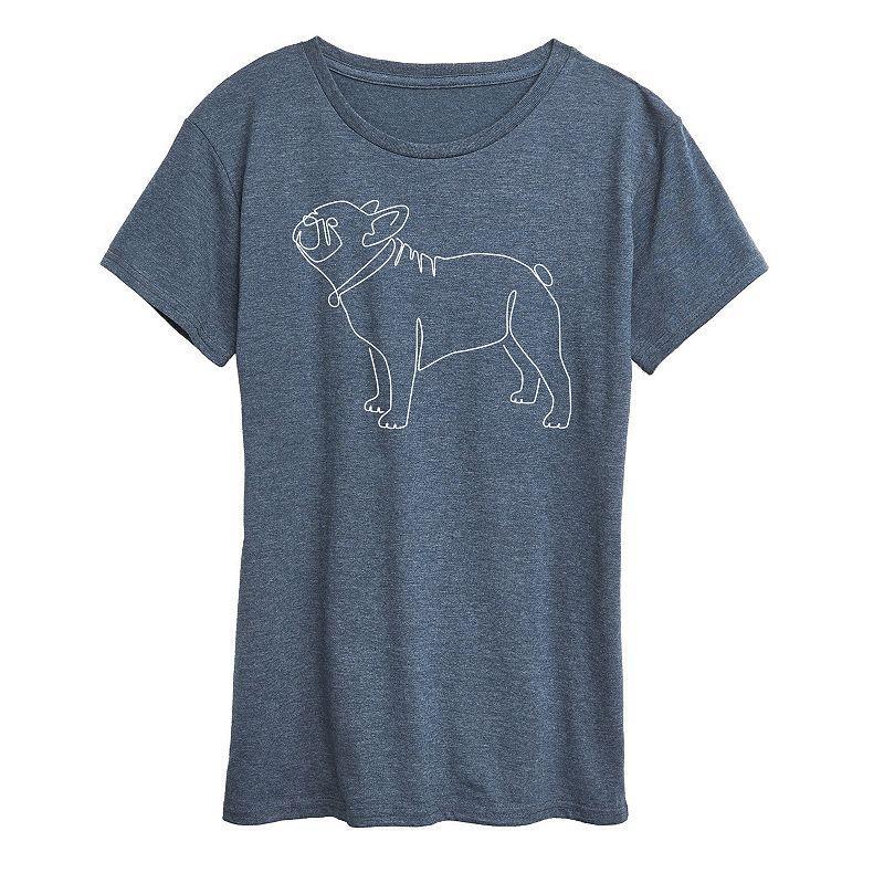 Womens Dandelion Graphic Tee Grey Blue Product Image