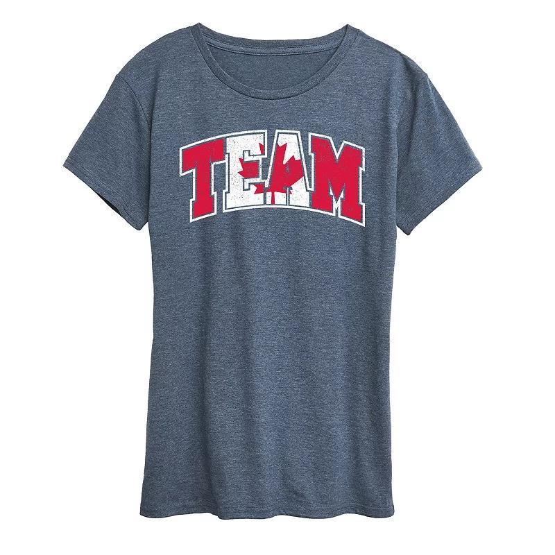 Womens Team Canada Graphic Tee Grey Blue Product Image