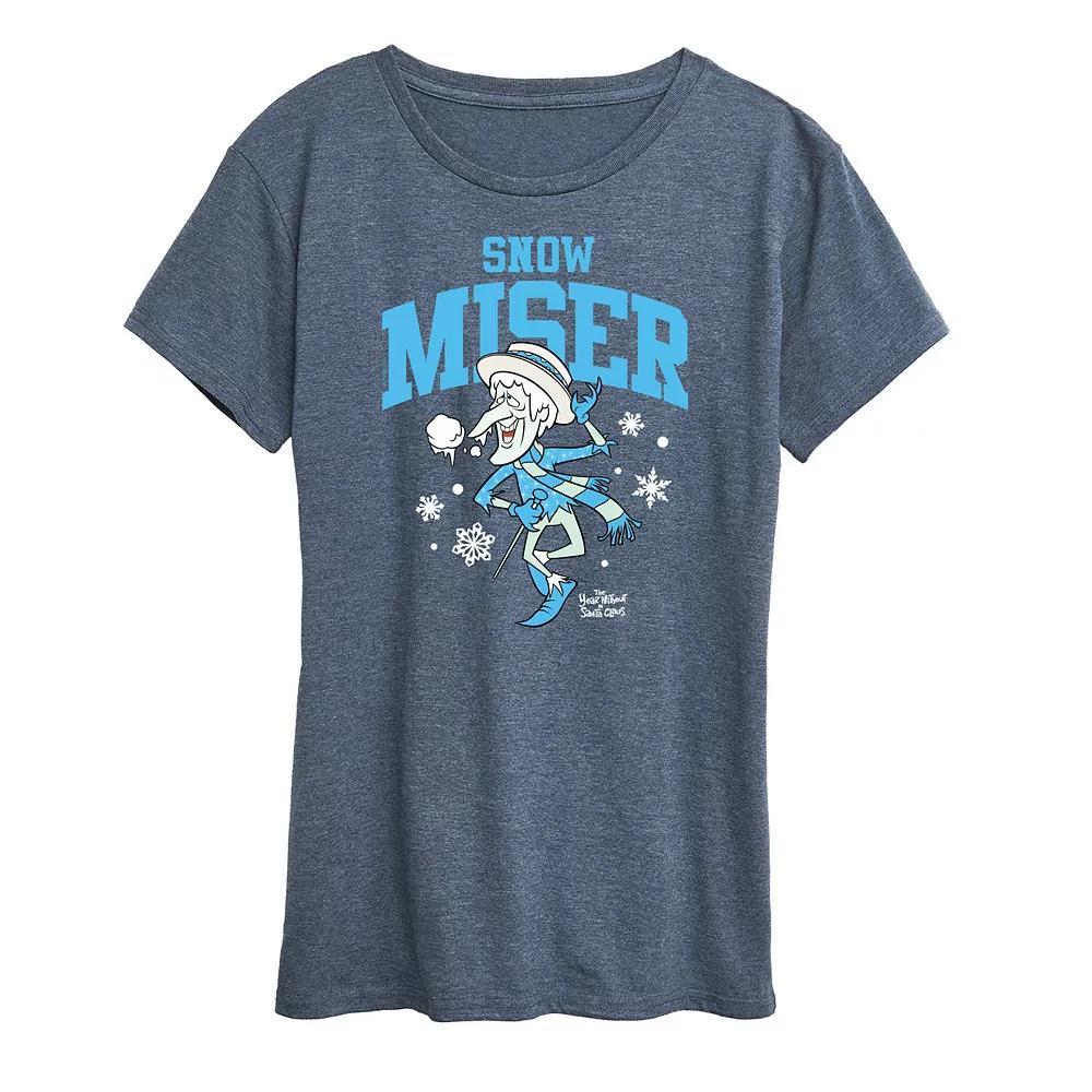Plus The Year Without Santa Claus Snow Miser Graphic Tee, Womens Grey Blue Product Image