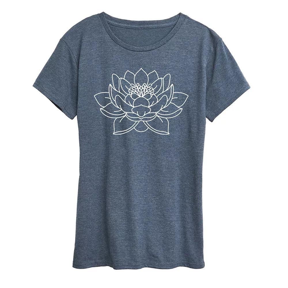 Plus Pet Dogs Drink Coffee Bake Graphic Tee, Womens Grey Blue Product Image