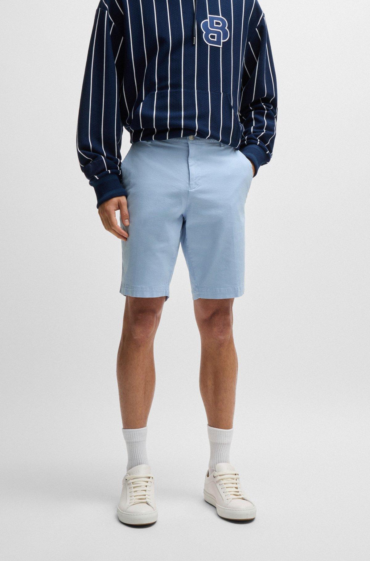 Slim-fit shorts in stretch-cotton twill Product Image