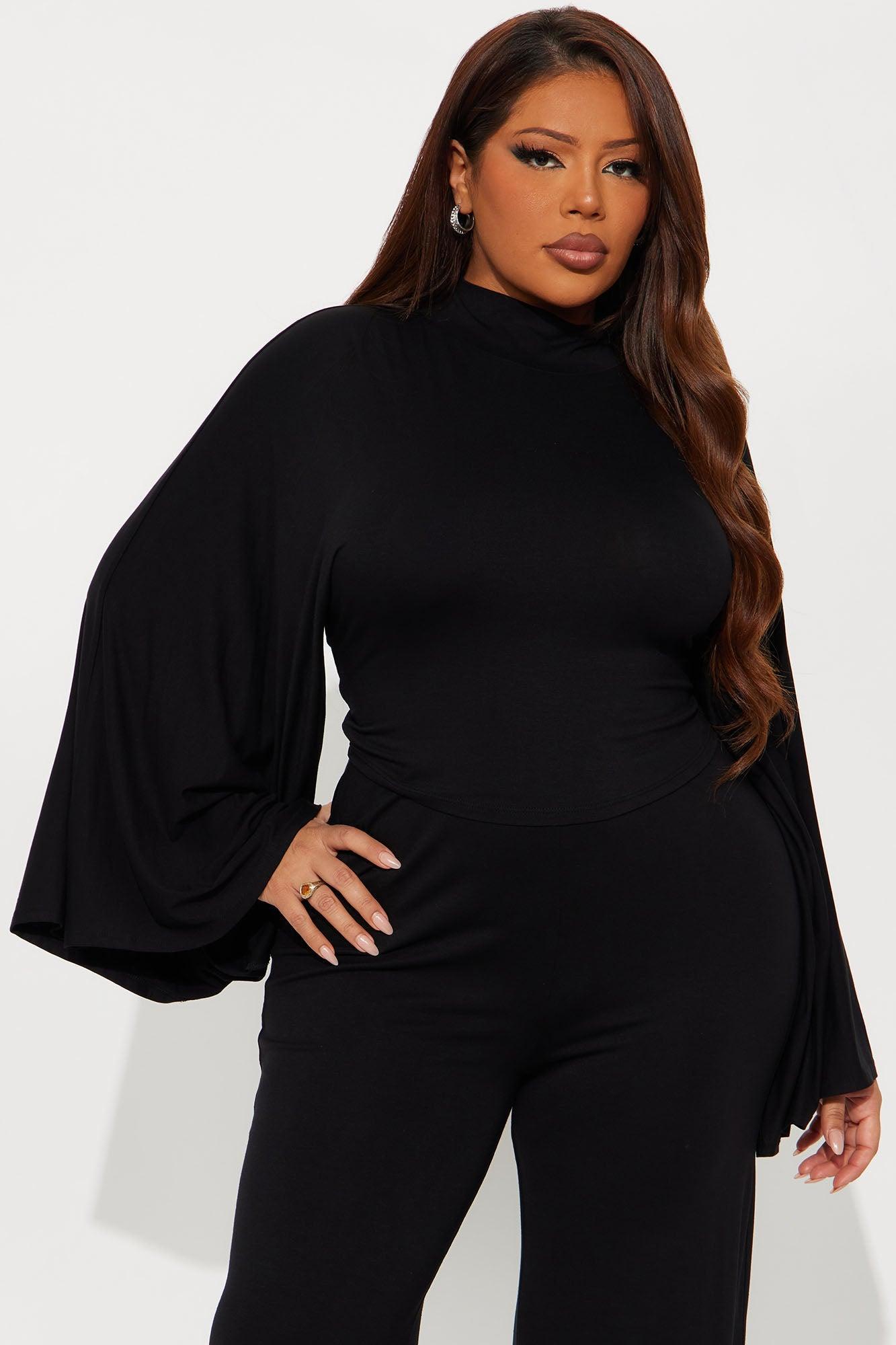 Haiden Wide Sleeve Pant Set - Black Product Image