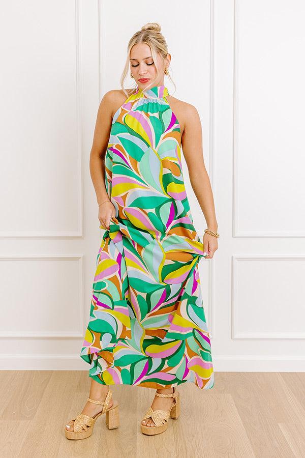 Feel The Groove Maxi Dress in Green Product Image