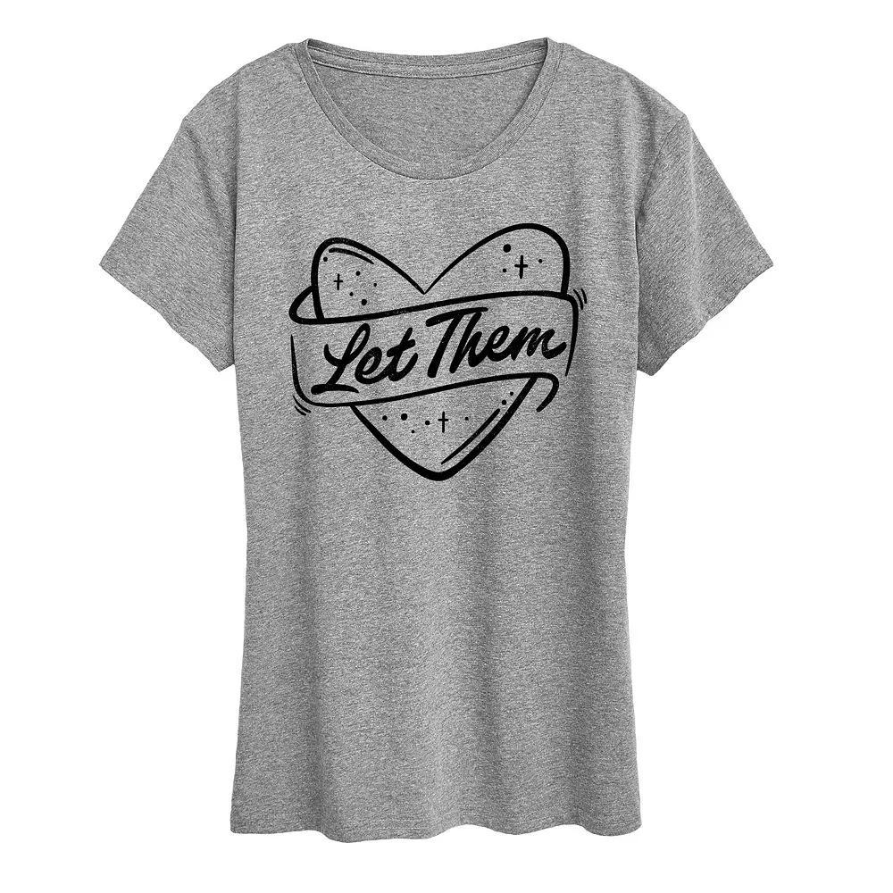 Women's Let Them Graphic Tee, Size: Medium, Grey Gray Product Image