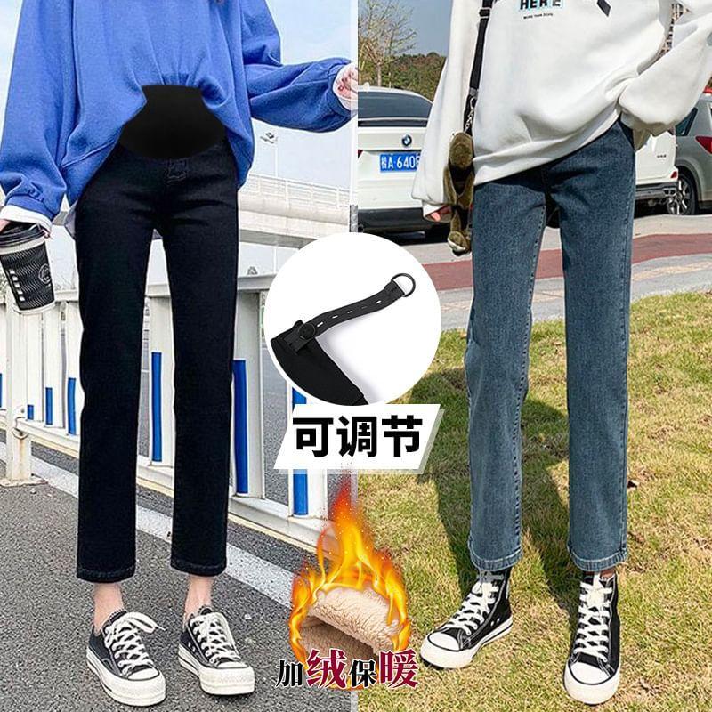 Maternity High Rise Cropped Straight Leg Jeans Product Image