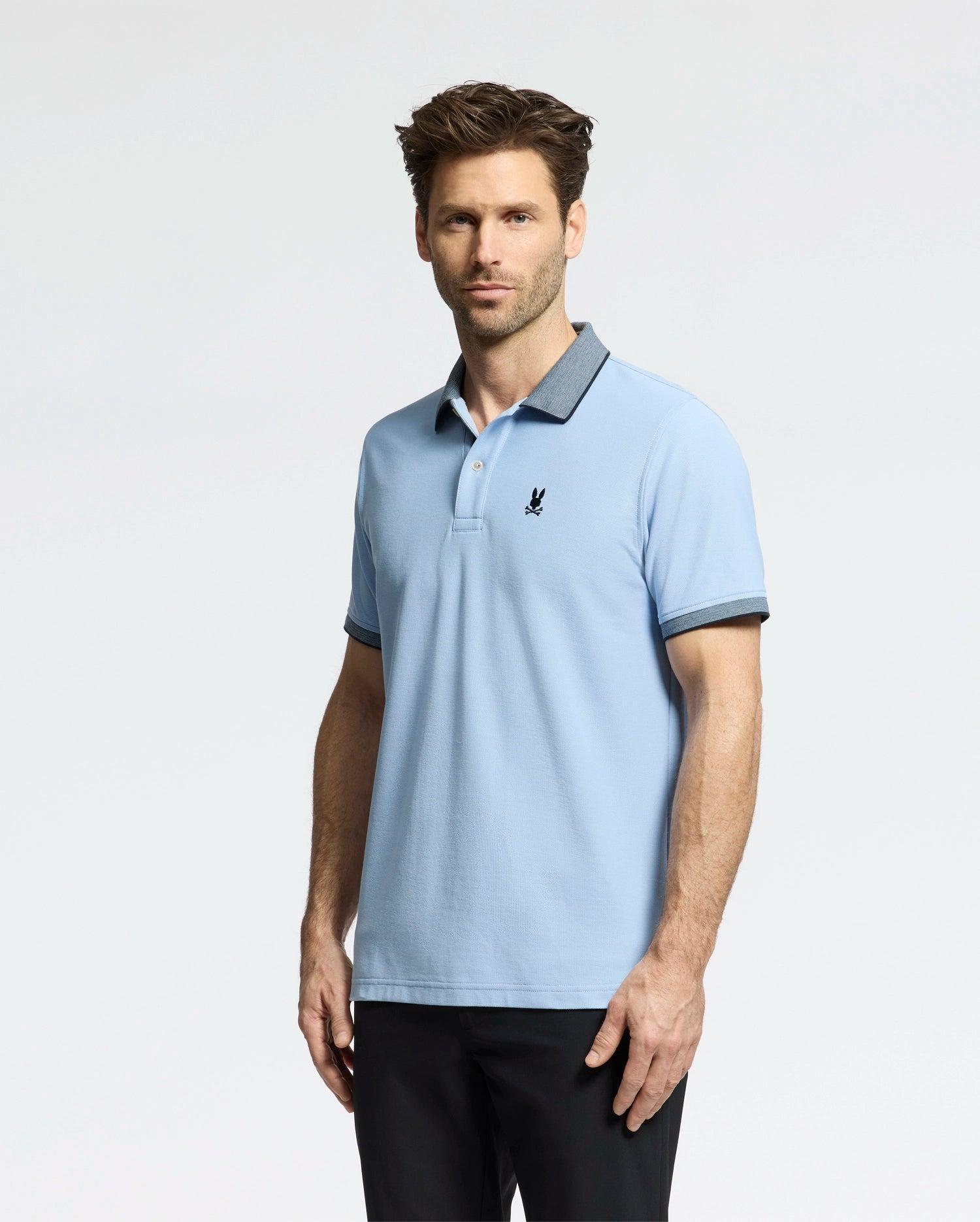 MENS JONAS MICRO STRIPE COLLAR PIQUE POLO - B6K583F200 Product Image