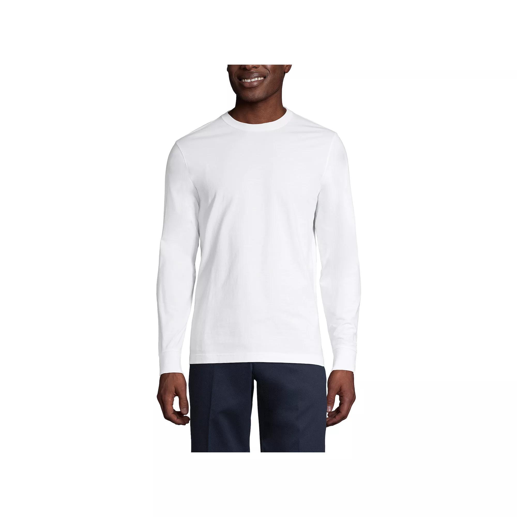 Men's Lands' End Essential Long Sleeve School Uniform T-shirt, Size: Medium, Red Product Image