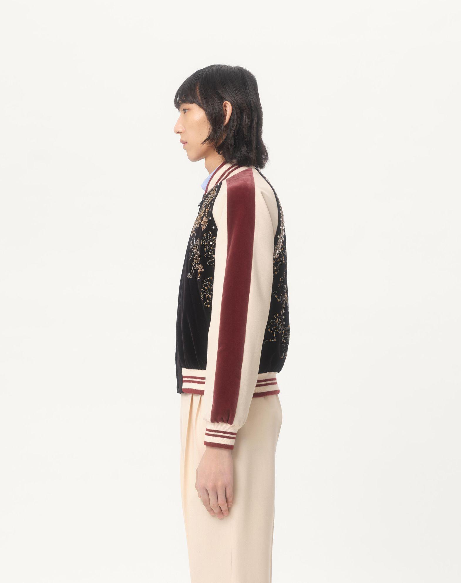 Cotton Velvet Bomber With Sequin And Bead Embroidery Product Image