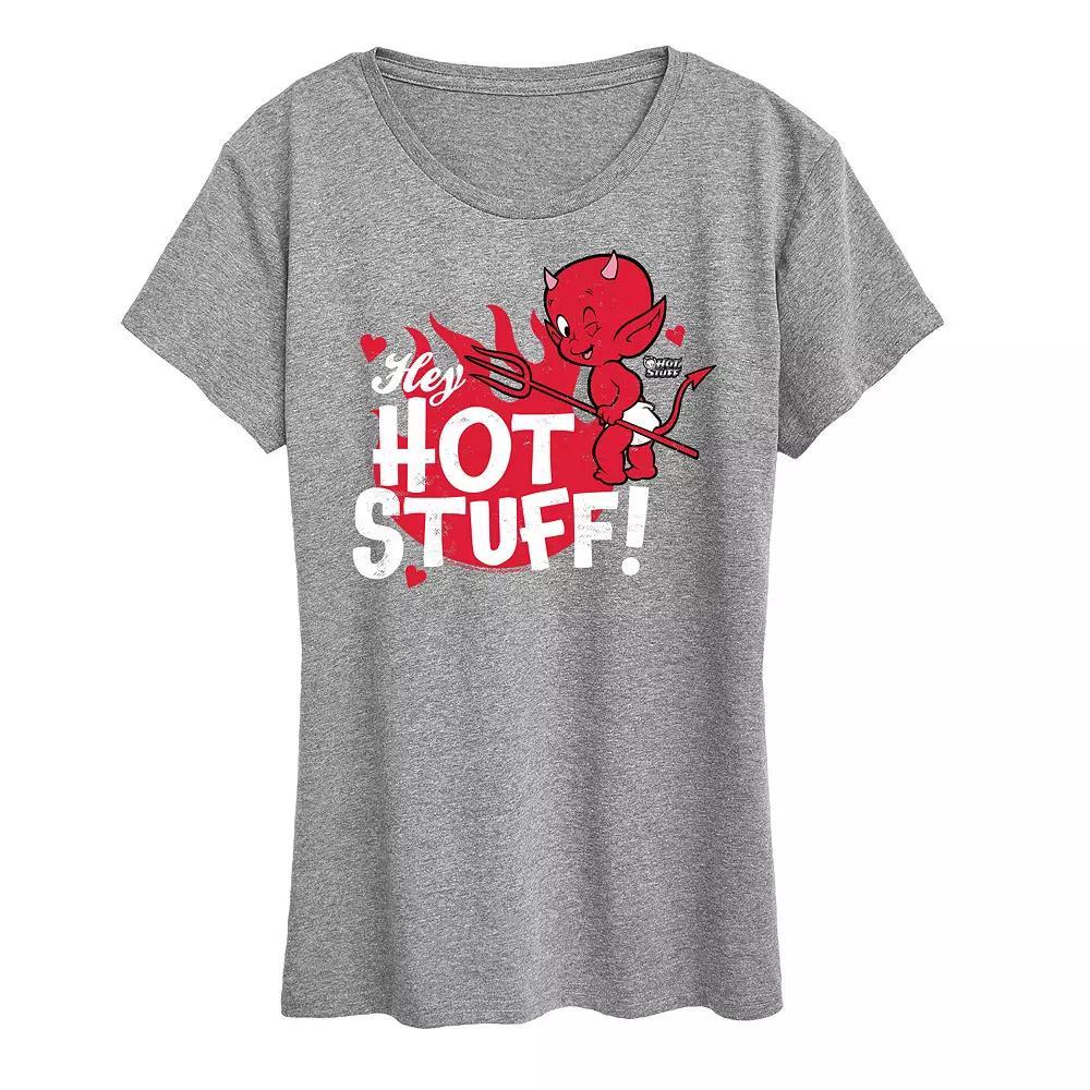 Womens Hot Stuff Graphic Tee, Girls Grey Gray Product Image
