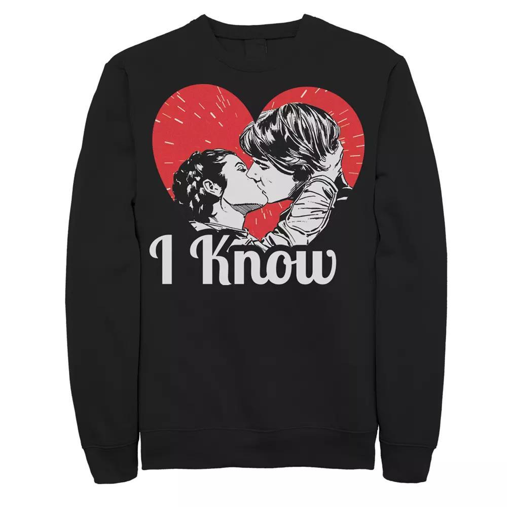 Men's The Empire Strikes Back Ep5 Han And Leia Sweatshirt, Size: Small, Black Product Image