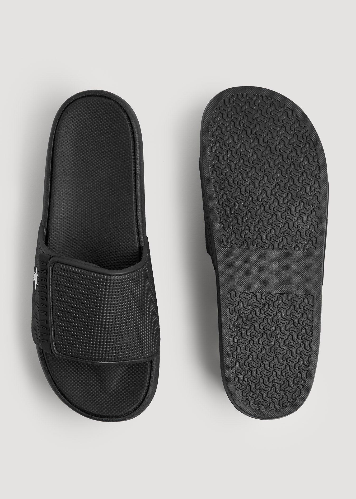 Adjustable Slides for Tall Men in Black Male Product Image