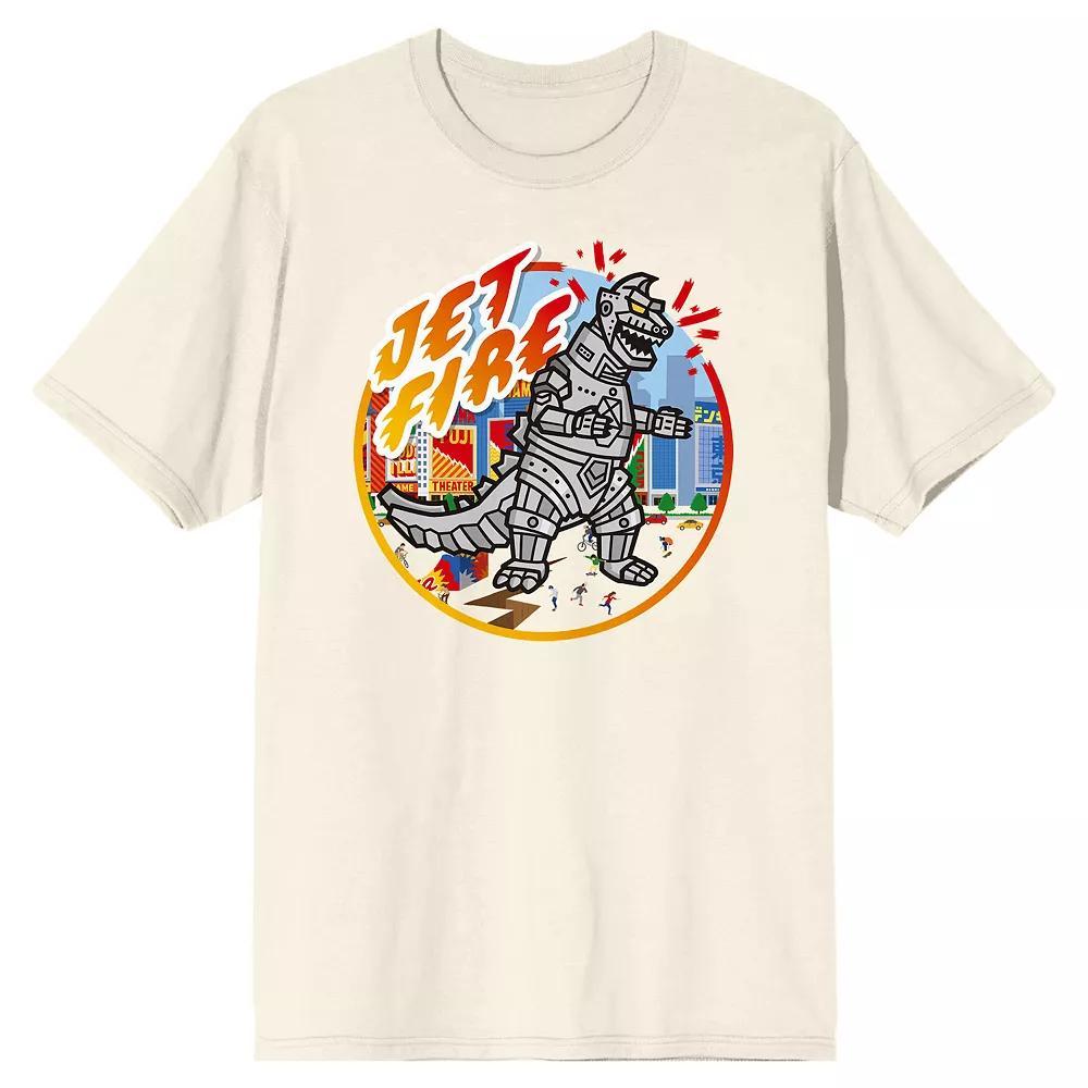 Mens Godzilla Jet Fire Tee Beige Product Image