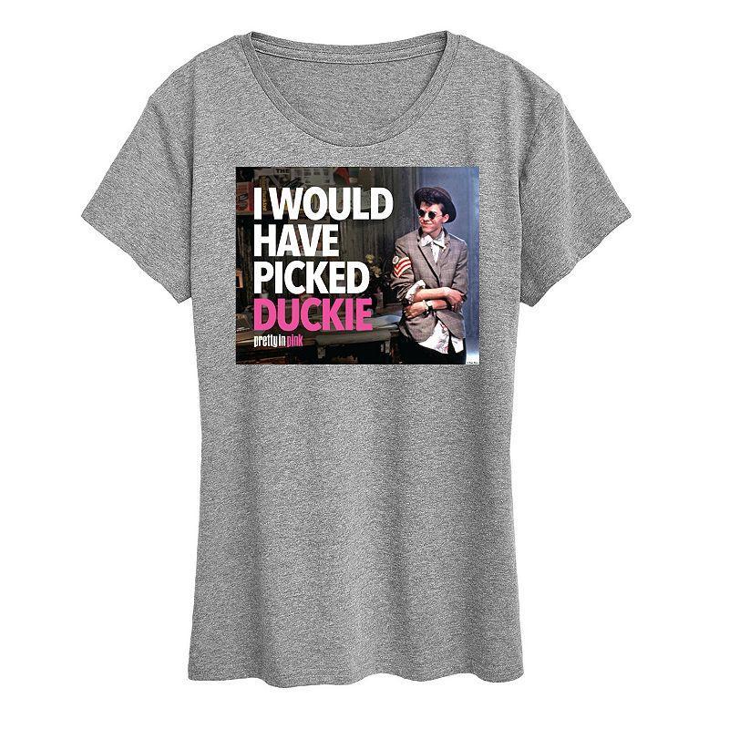Womens Pretty In Pink Picked Duckie Graphic Tee, Girls Product Image