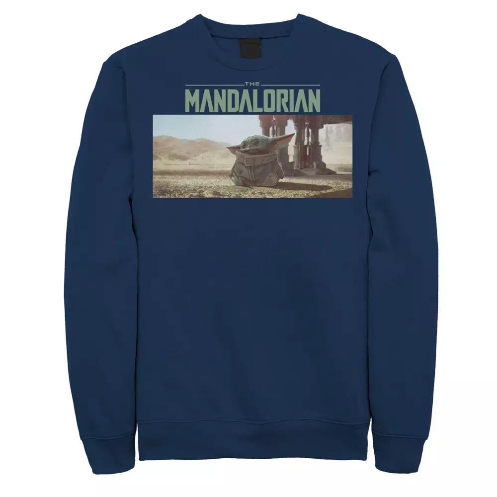 Men's Star Wars The Mandalorian The Child Logo Panel Sweatshirt, Size: XL, Black Product Image