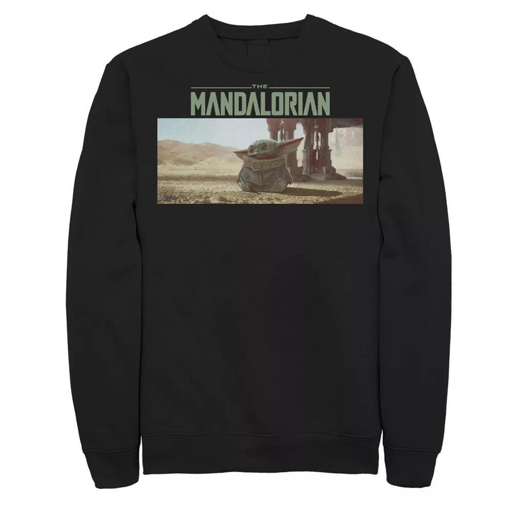 Men's Star Wars The Mandalorian The Child Logo Panel Sweatshirt, Size: XL, Black Product Image