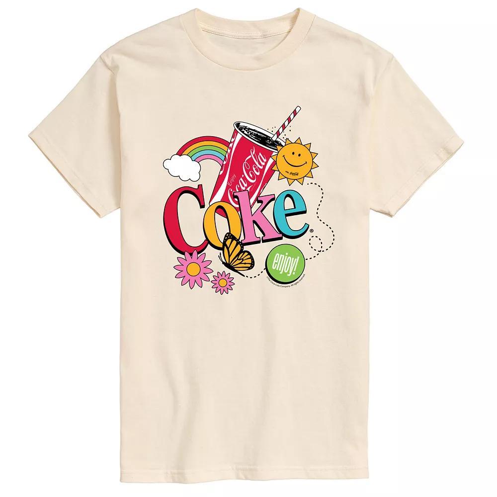 Mens Coke Colorful Collage Graphic Tee Ivory Product Image