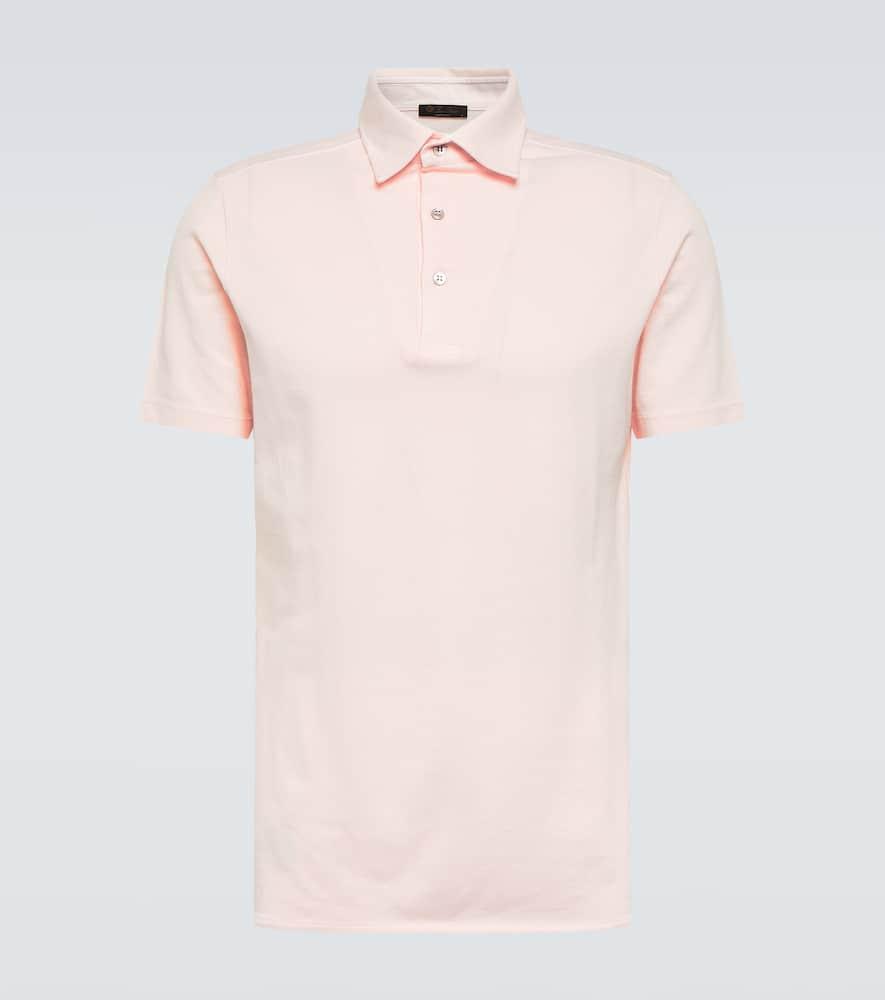 LORO PIANA Cotton Piqué Polo Shirt In Pink Product Image