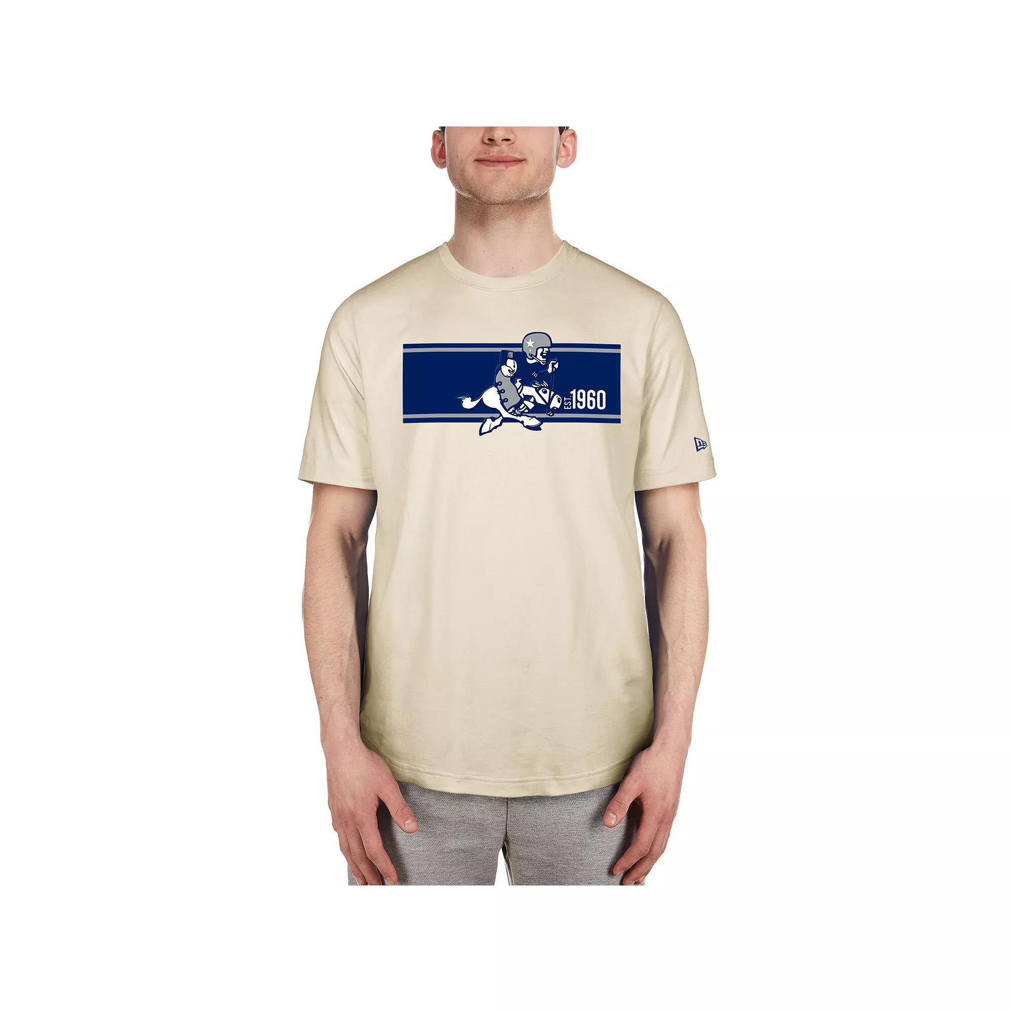 Men's New Era Cream Dallas Cowboys Third Down Historic T-Shirt, Size: Medium, Beige Product Image