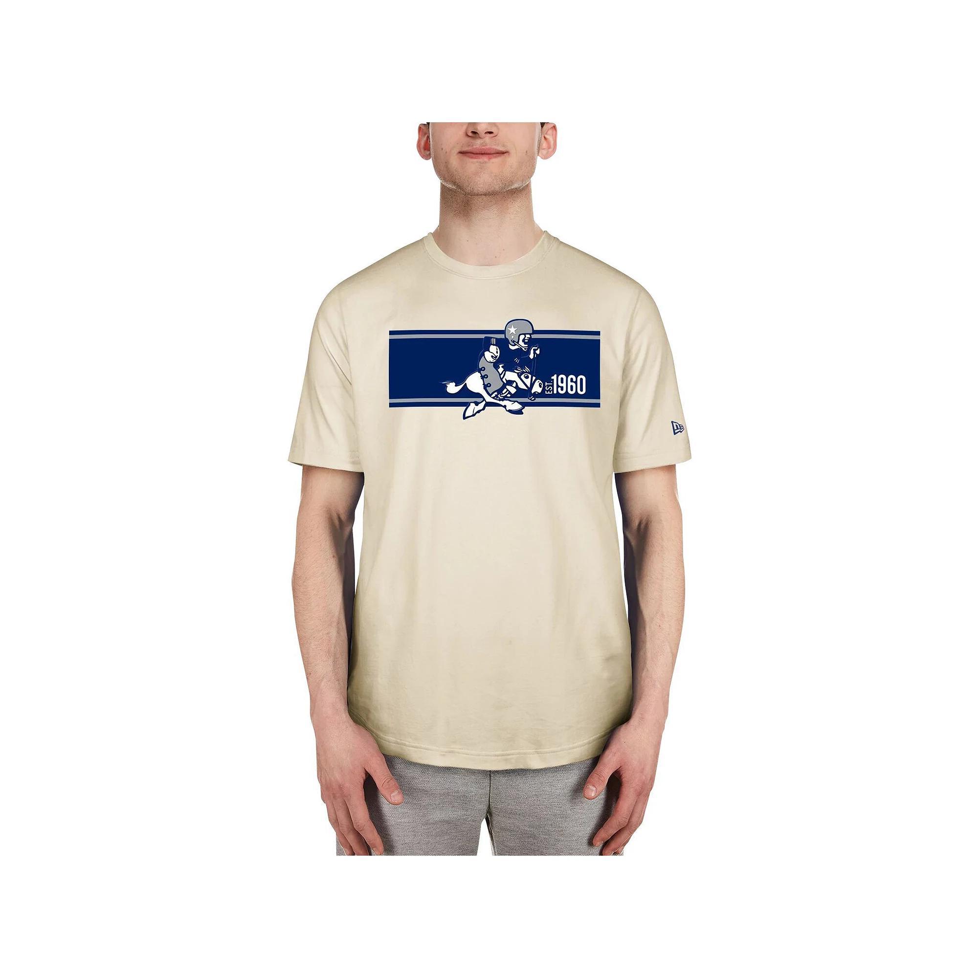 Men's New Era Cream Dallas Cowboys Third Down Big & Tall Historic T-Shirt, Size: 2XLT, Beige Product Image