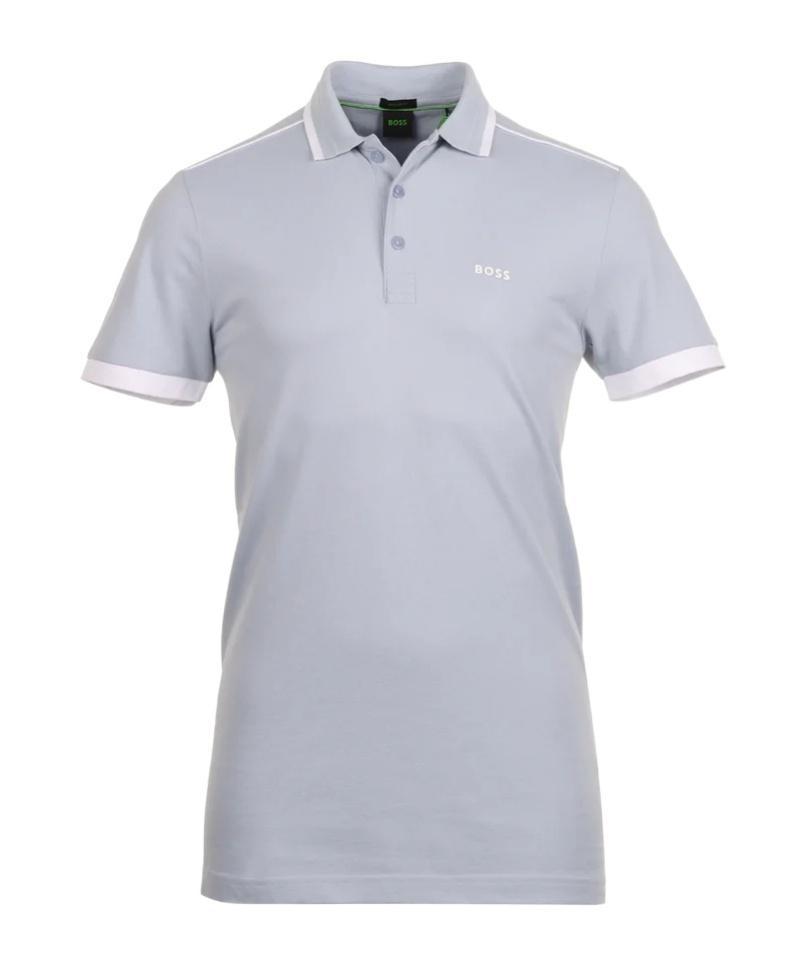 HUGO BOSS Paddy 1 Cotton Polo Shirt In Gray Product Image