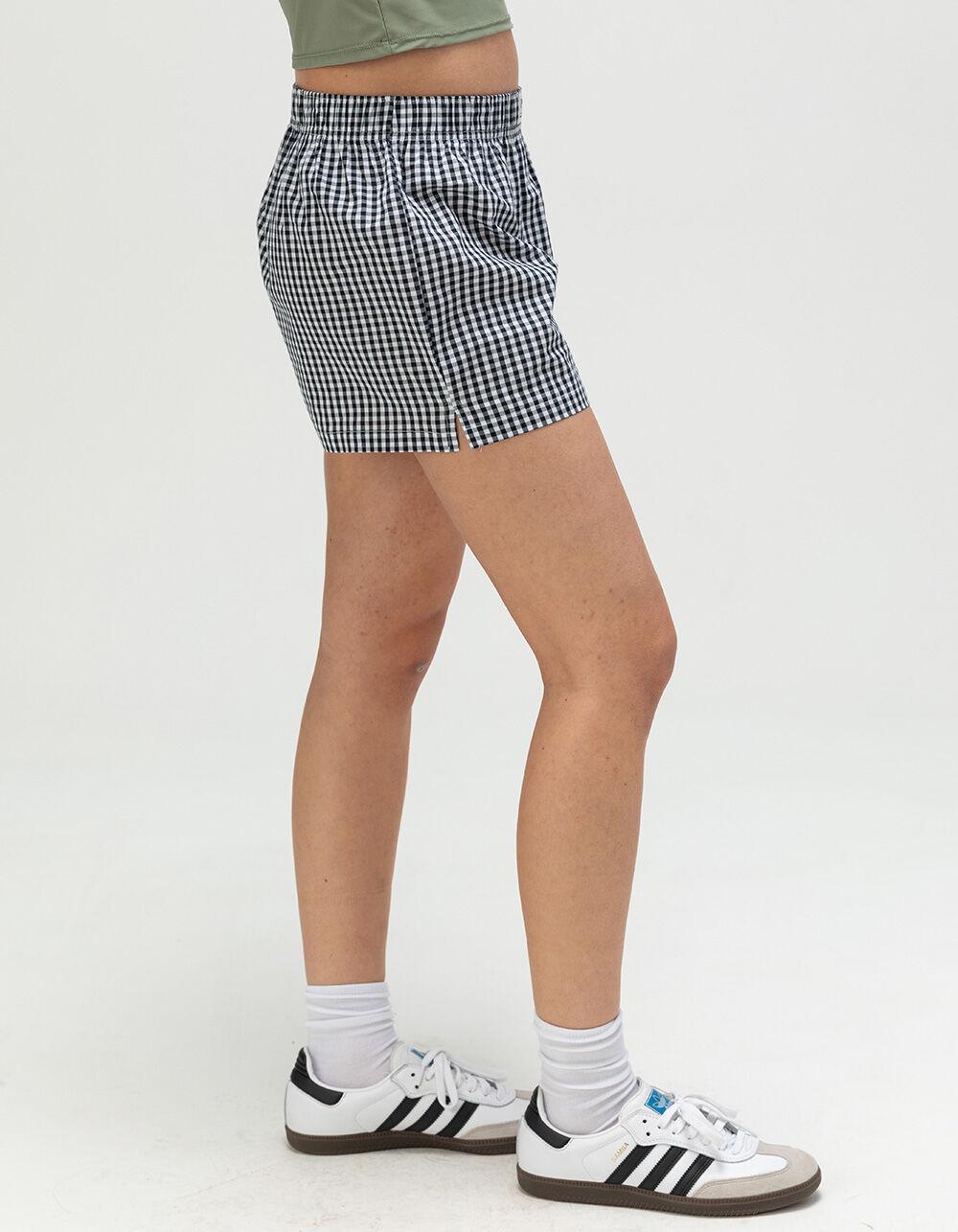BDG Urban Outfitters Gingham Womens Boxer Shorts - BLK/WHT Product Image
