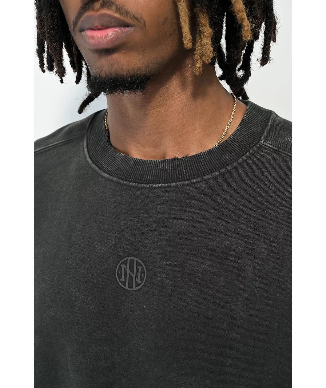 Ninth Hall Fundamentals Distressed Ash Boxy Crewneck Sweatshirt Product Image