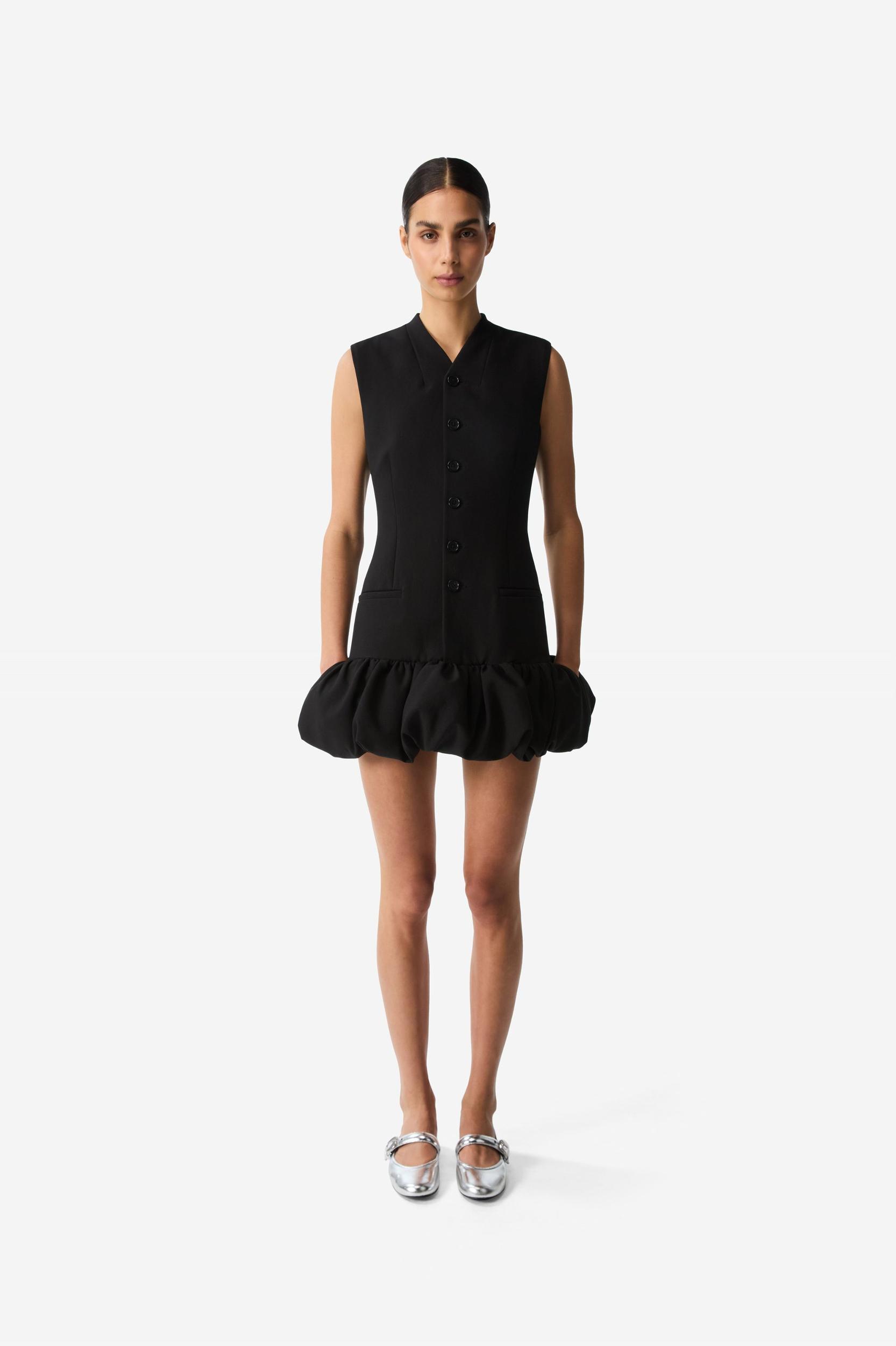 Gathered Hem Sleeveless Tailored Dress Product Image