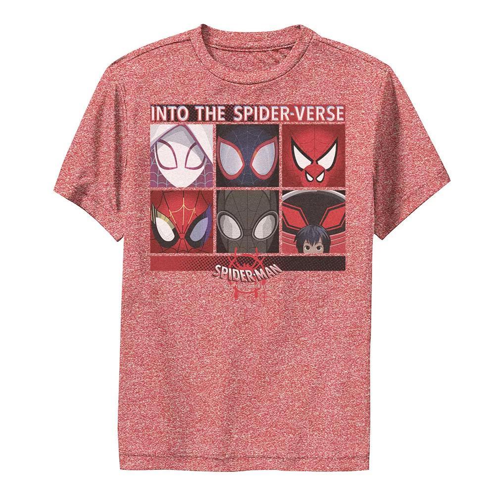 Boys 8-20 Marvel Spider-Man Spiderverse Square Group Premium Tee, Boy's, Size: XL, Red Grey Product Image