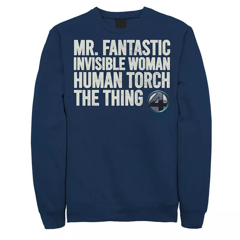 Men's Marvel Fantastic Four Team Name Stack Sweatshirt, Size: 3XL, Blue Product Image