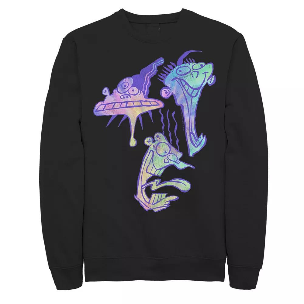 Men's Cartoon Network Ed, Edd & Eddy Trippy Laughing Head Shots Sweatshirt, Size: XXL, Black Product Image