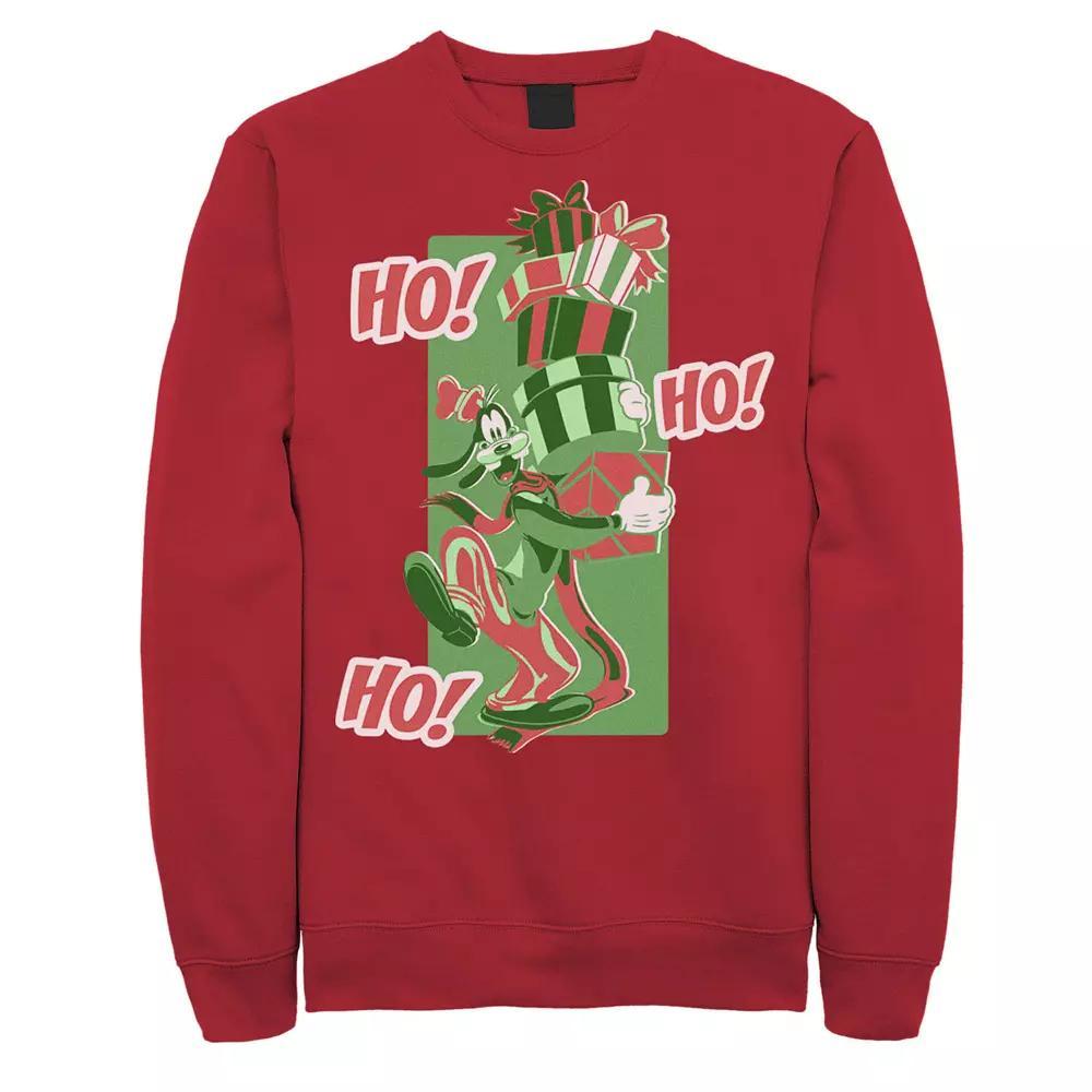Disney's Goofy Men's Ho Ho Ho Christmas Portrait Sweatshirt, Size: Large, Red Product Image