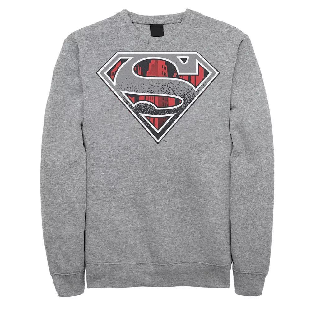 Men's DC Comics Superman Skyline Chest Logo Sweatshirt, Size: XXL, Athletic Grey Product Image
