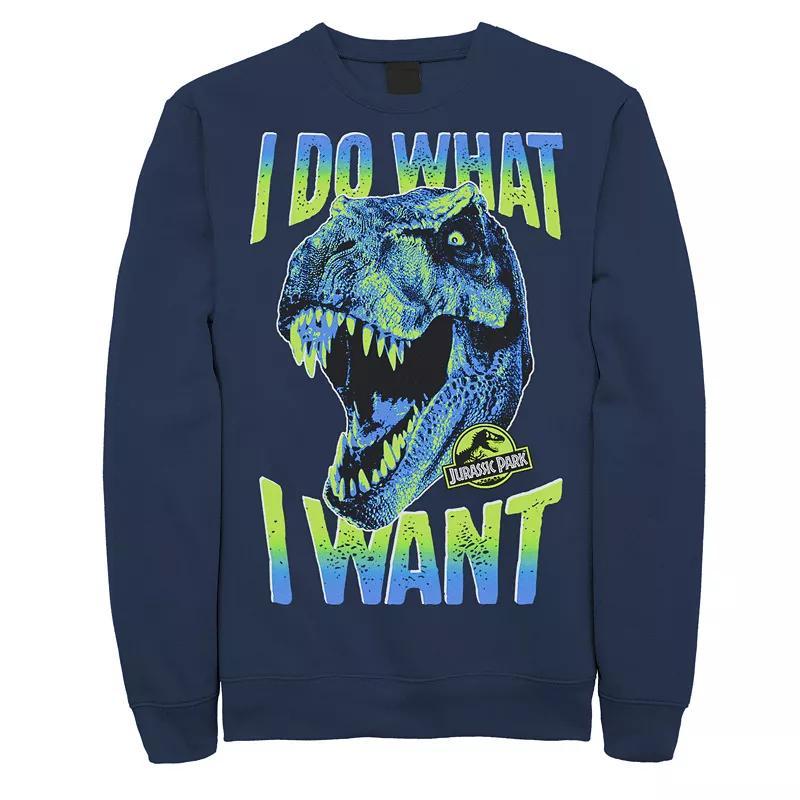Men's Jurassic Park T-Rex I Do What I Want Pullover Sweatshirt, Size: Large, Grey Heather Product Image
