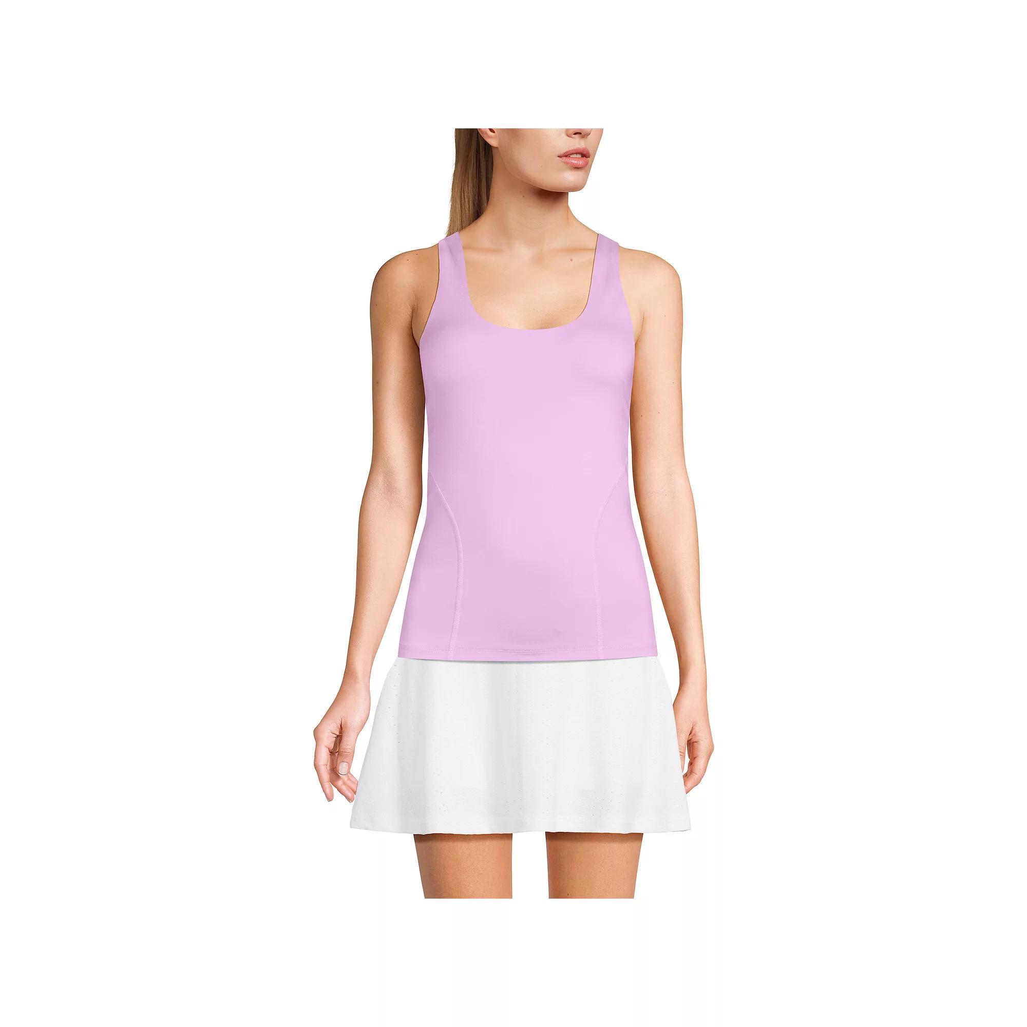 Women's Lands' End High Impact Scoop Neck Active Tank Top, Size: Small, Rich Camel Product Image