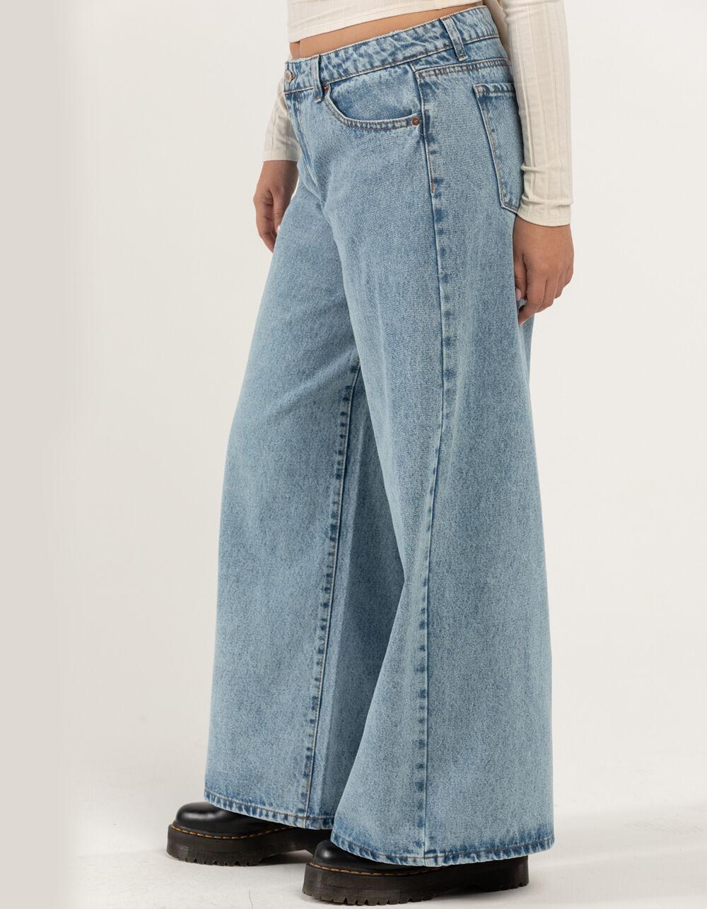 RSQ Womens Low Rise Wide Leg Jeans - LIGHT WASH Product Image