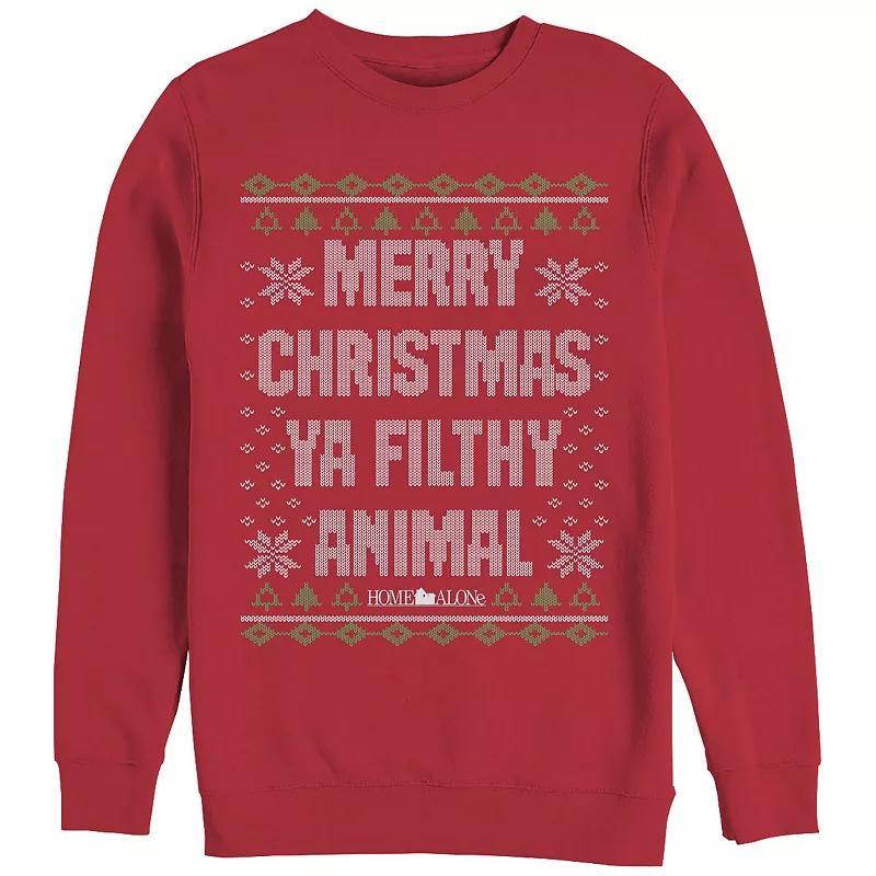 Big & Tall Home Alone Merry Christmas Ya Filthy Animal Sweater Graphic Fleece, Men's, Size: XXL, Red Product Image