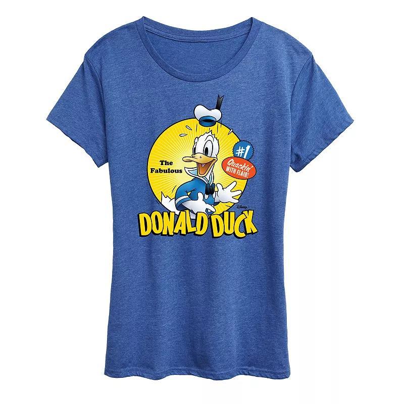Disneys Donald Duck Womens Fabulous Graphic Tee Grey Gray Product Image